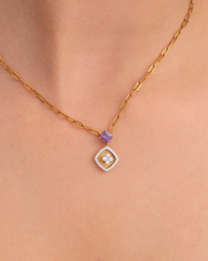 Amethyst Textured Necklace