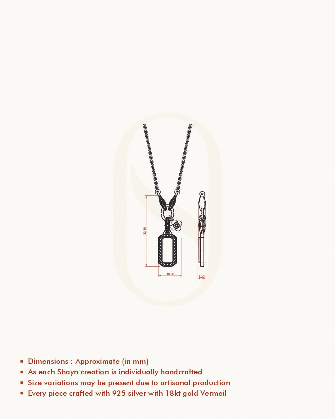 Matte Gold Tag Pendant