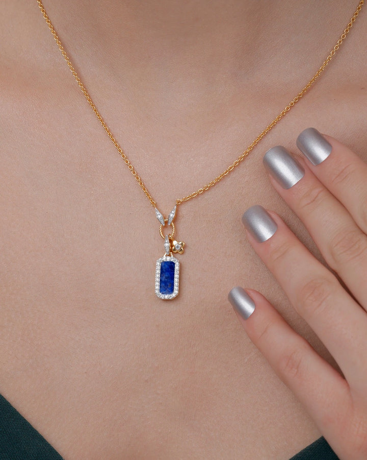 Lapis Lazuli Tag Necklace