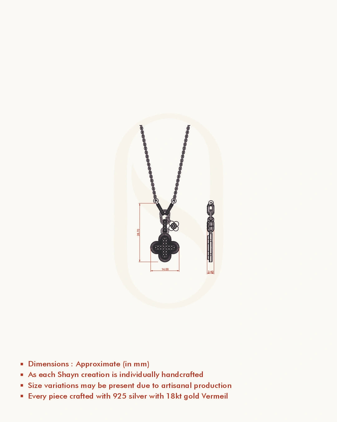 Textured Radiant Clover Necklace
