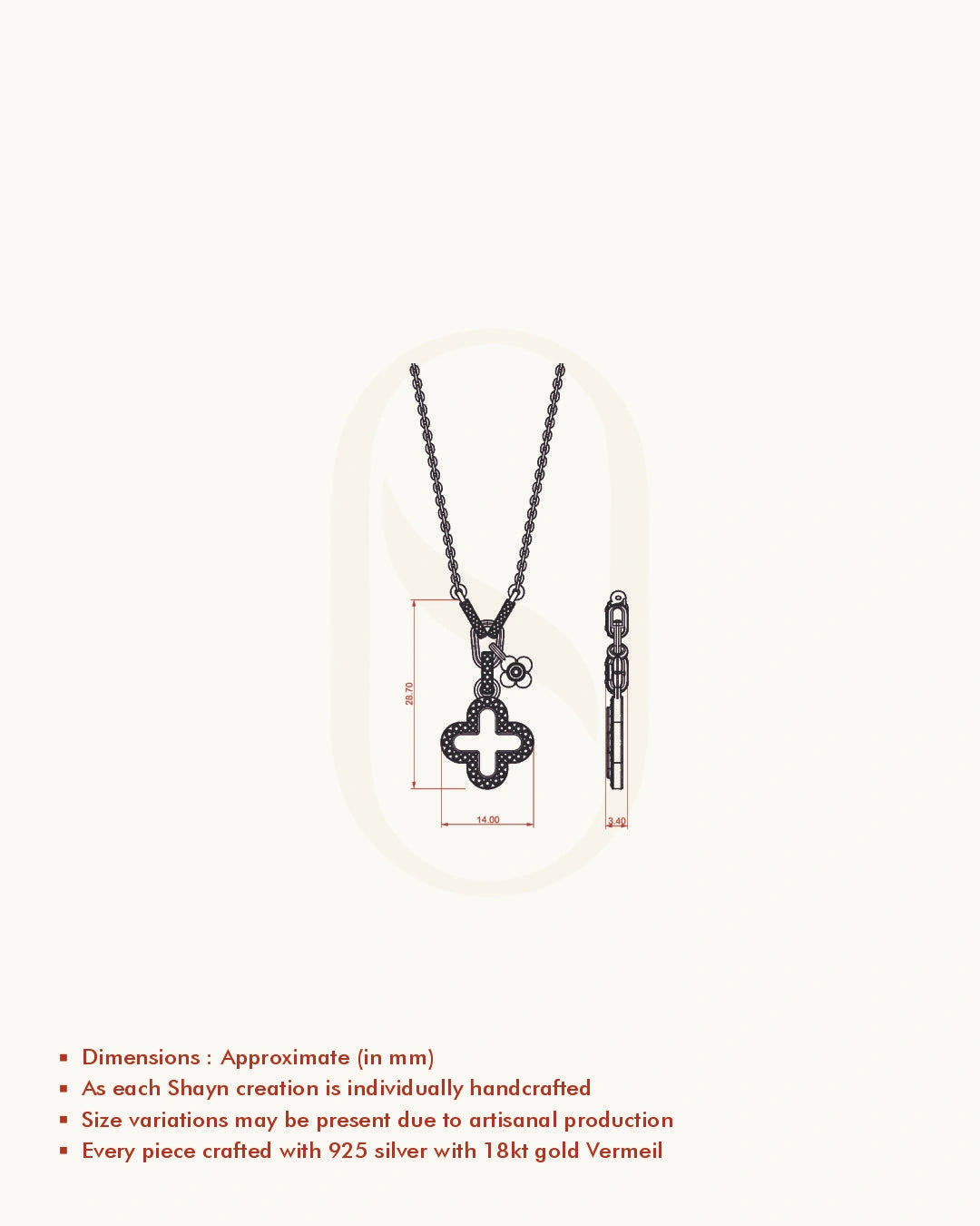 Gilded Texture Clover Necklace