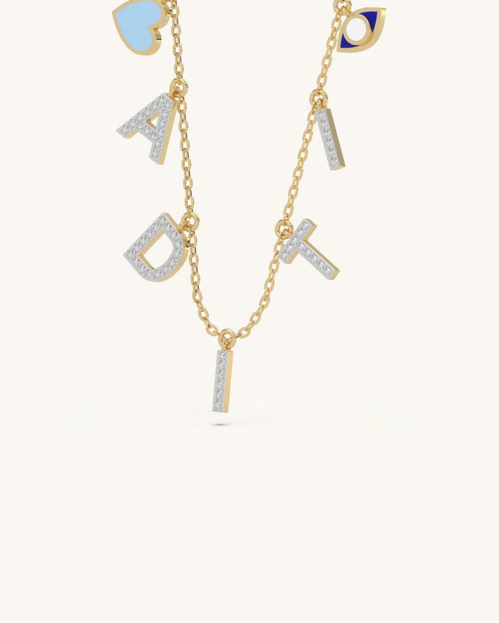 Name Story Duo Charm Necklace
