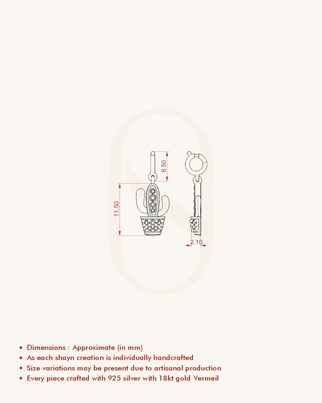 Cactus Diamond Charm