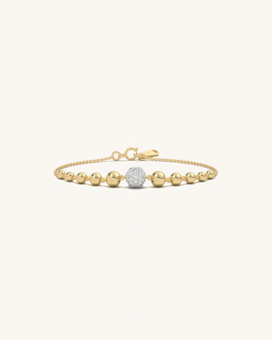 Gold Plated Silver Beaded Bracelet