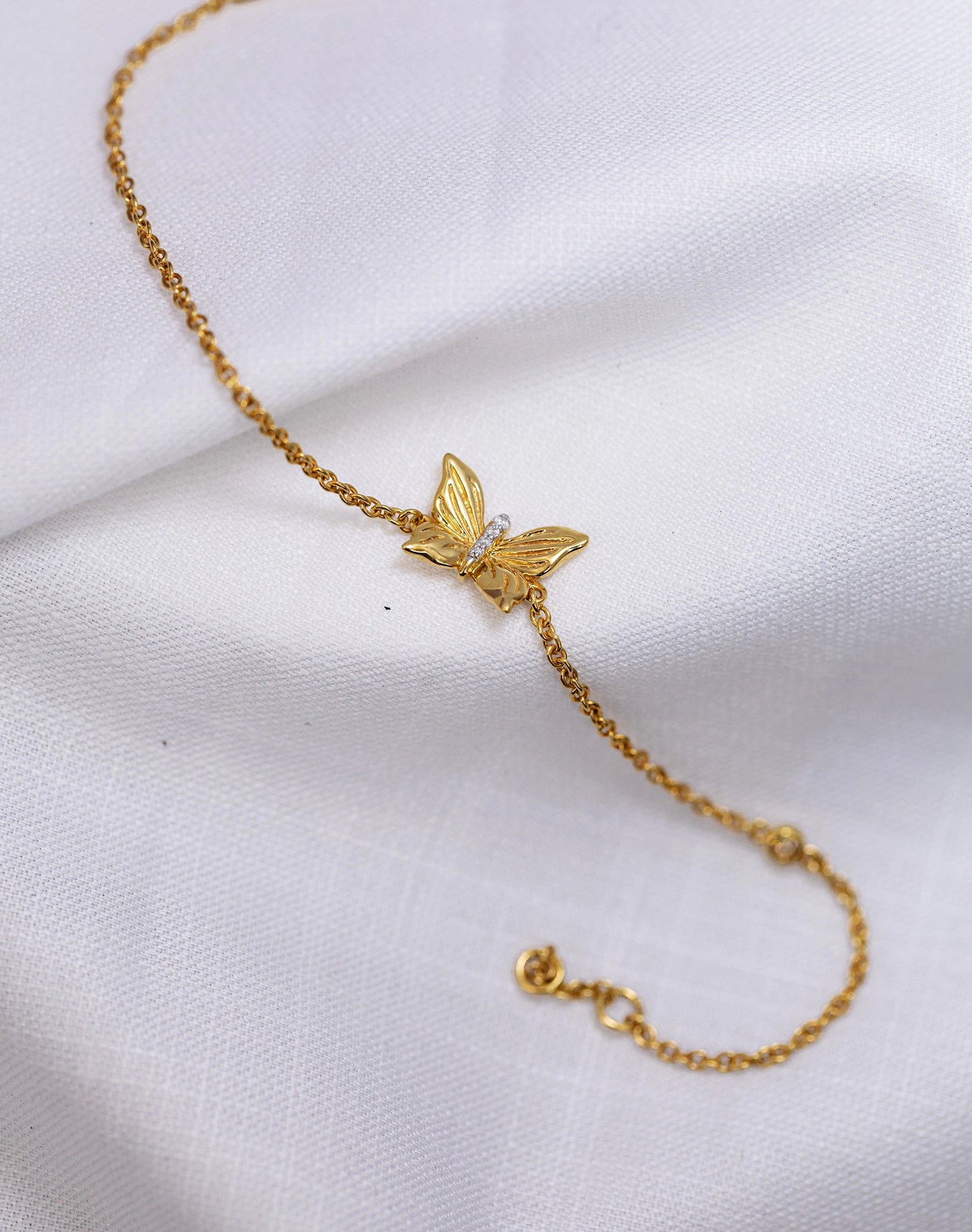 Gold Plated Silver Butterfly Bracelet