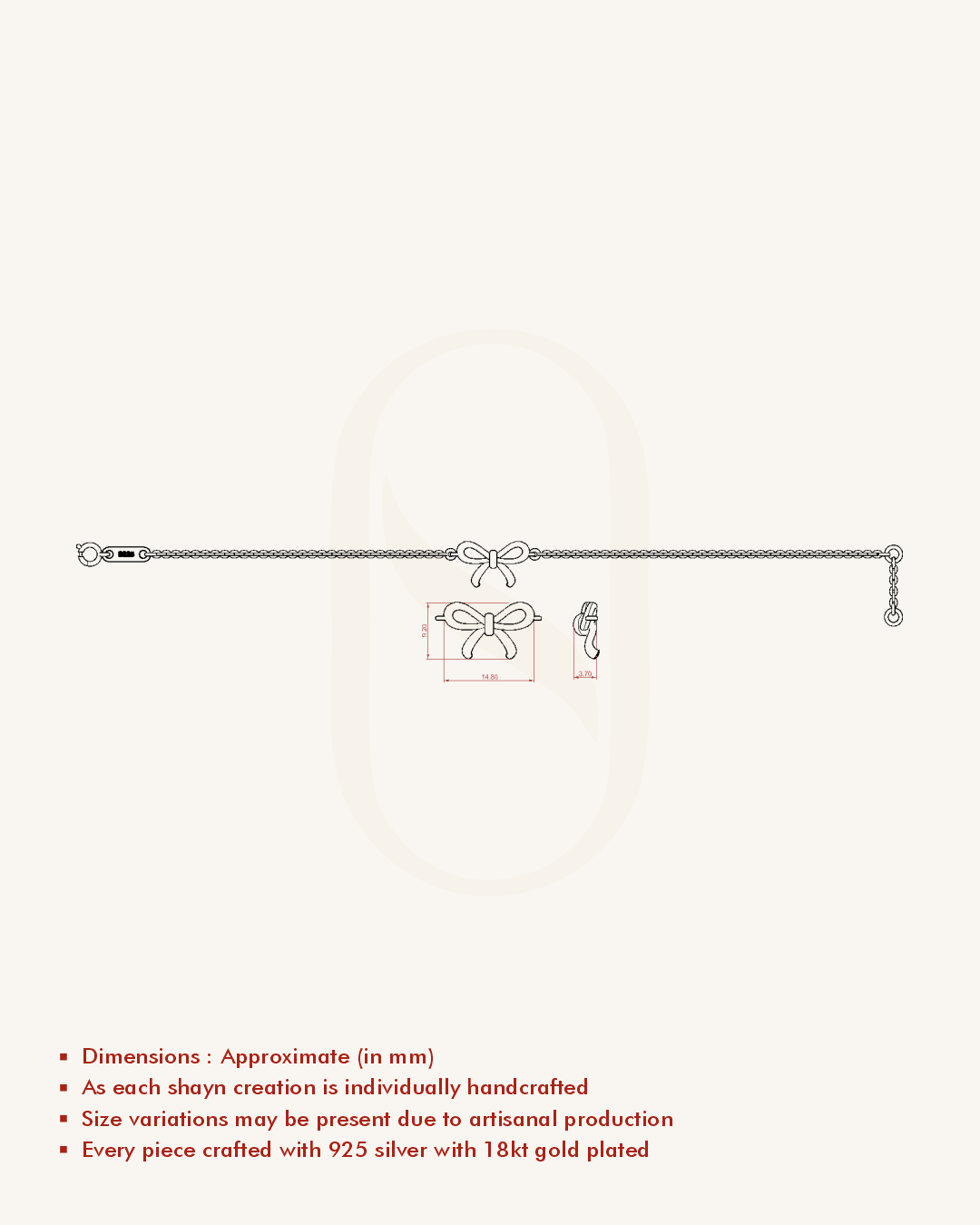 Outline Bow Bracelet