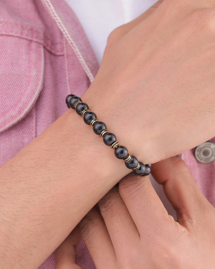 Onyx & Gold Link Bracelet