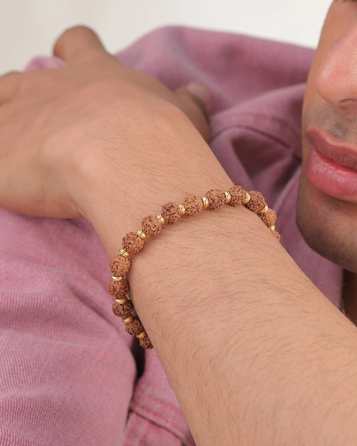 Sacred Gold Rudraksha Bracelet