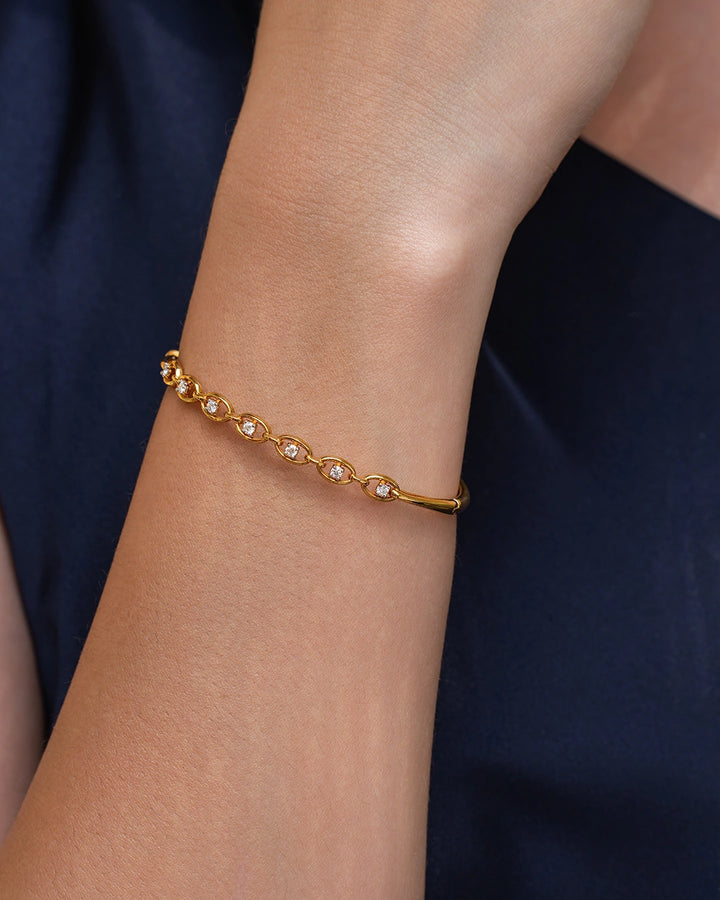 Oval Link Diamond Bracelet