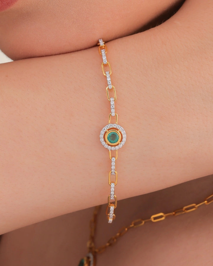 Emerald Halo Bracelet
