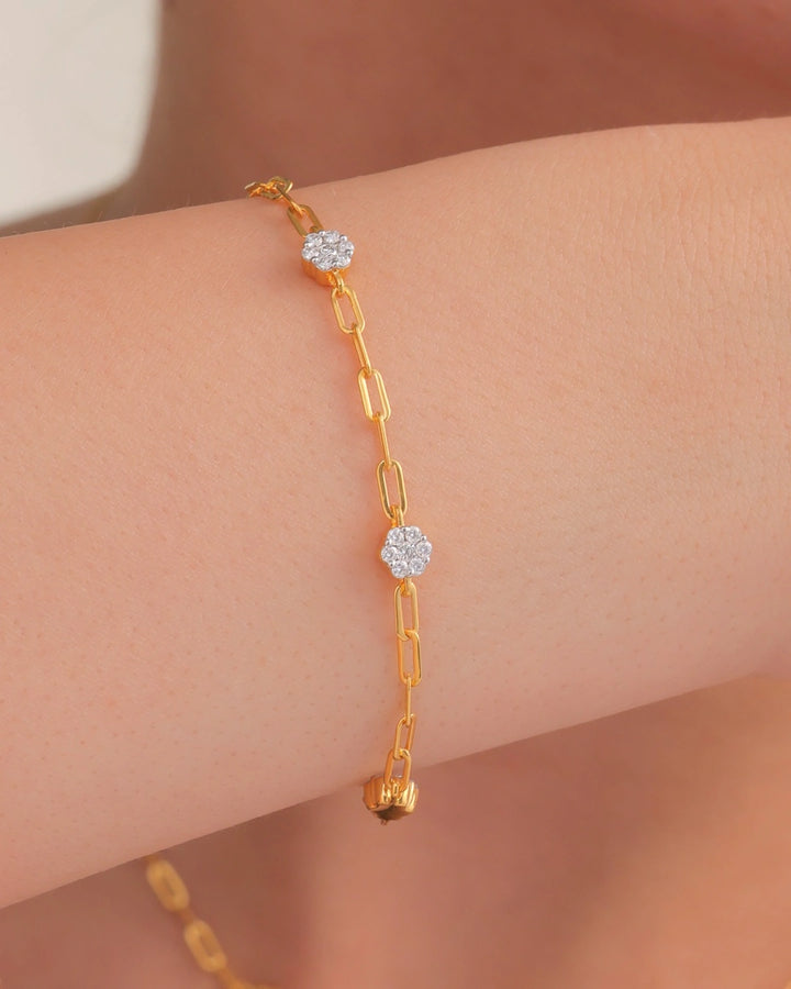 Floral Cluster Chain Bracelet