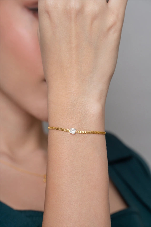 Princess Cut Charm Bracelet