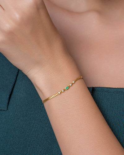 Emerald Glow Link Bracelet
