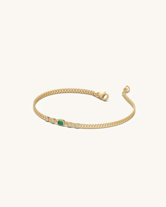 Emerald Glow Link Bracelet