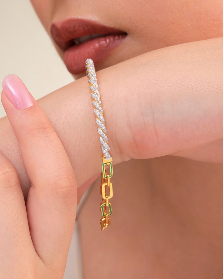 Twisted Rope & Link Bracelet