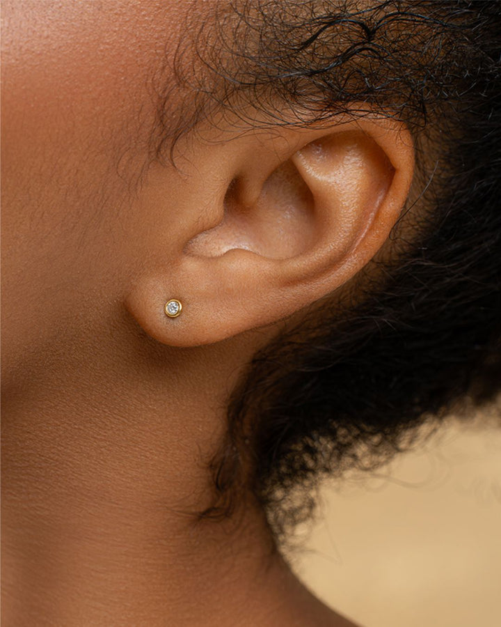 Tiny Diamond Stud Earrings