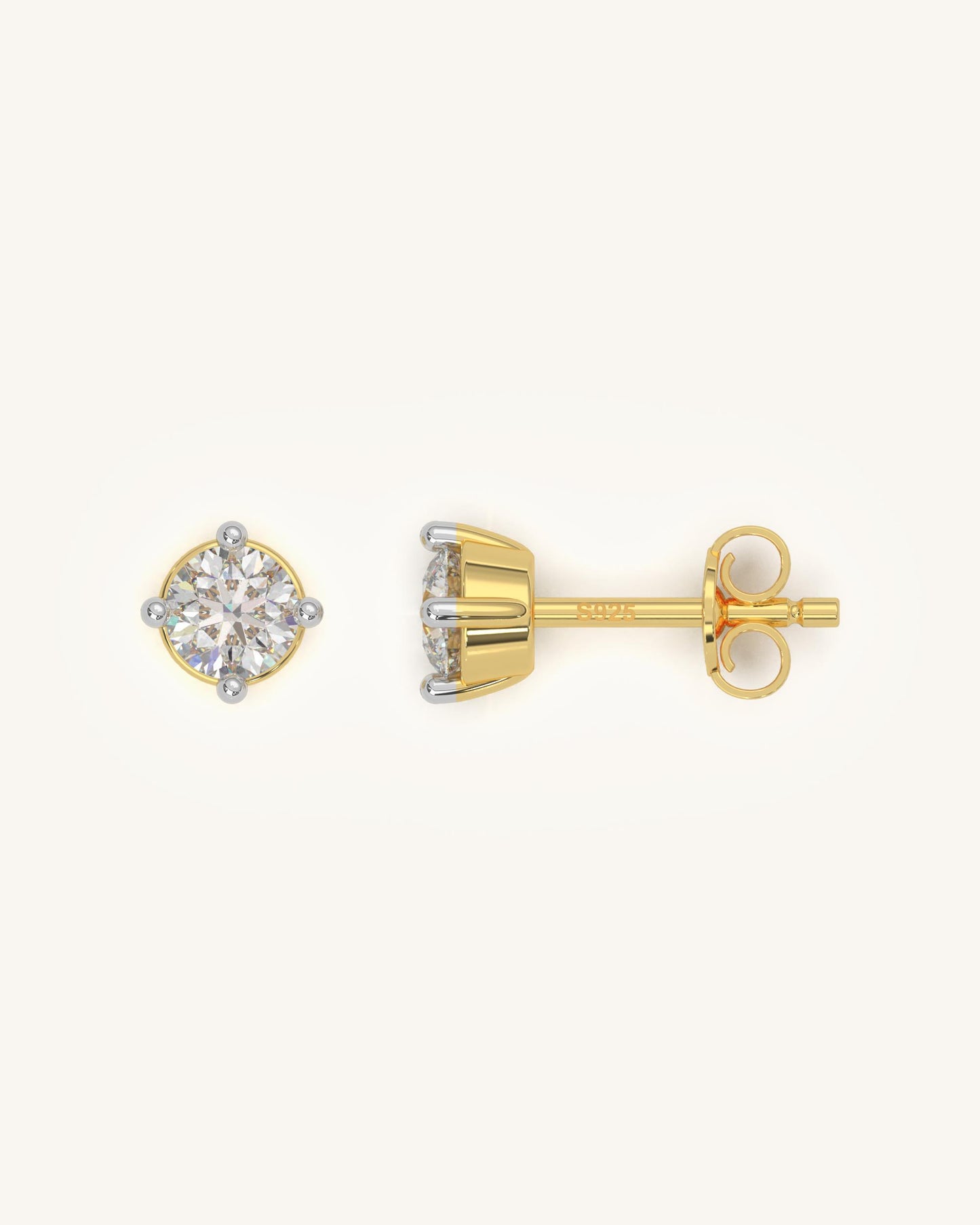 Round Prong Earrings