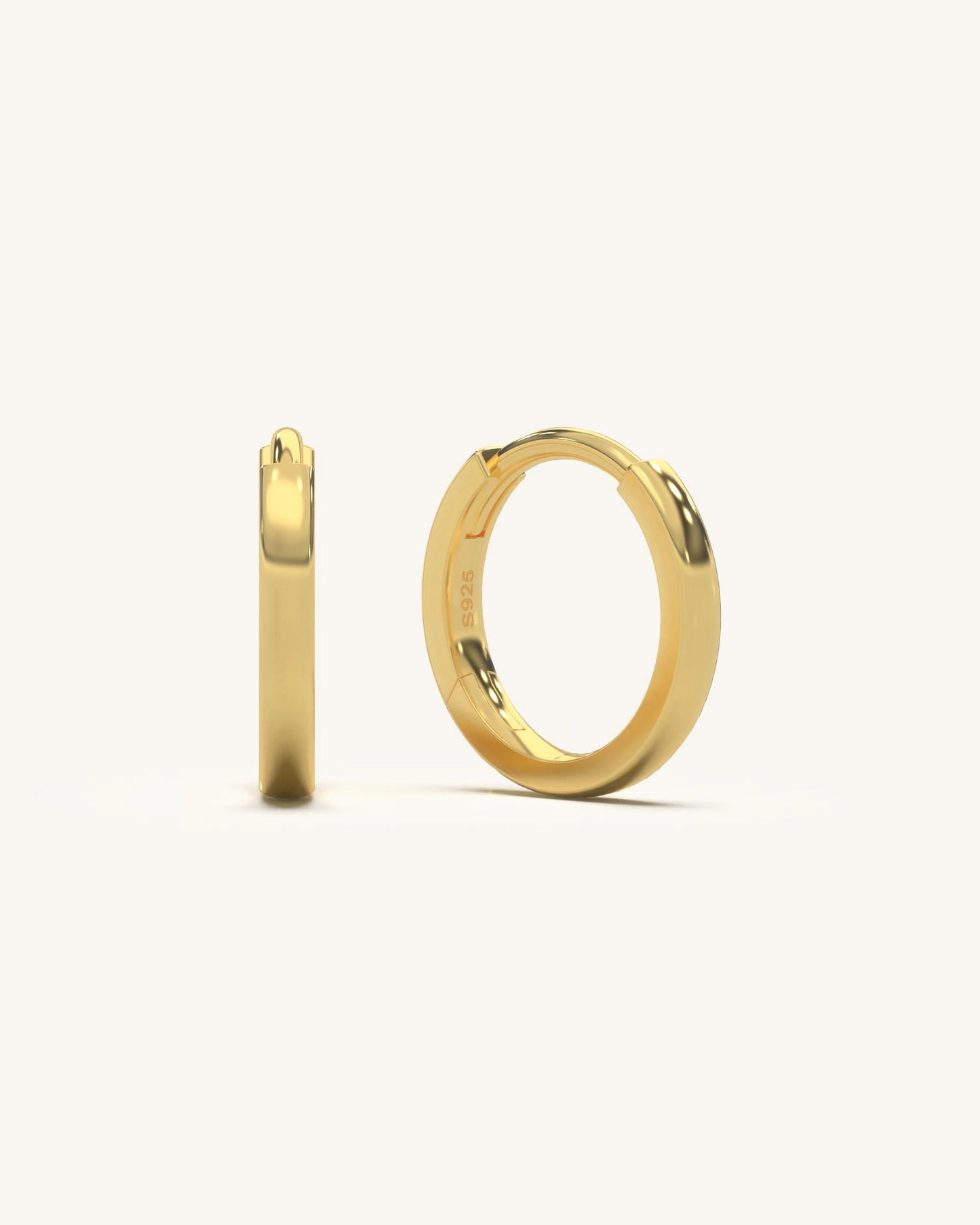 Simple Gold Plated Silver Hoops