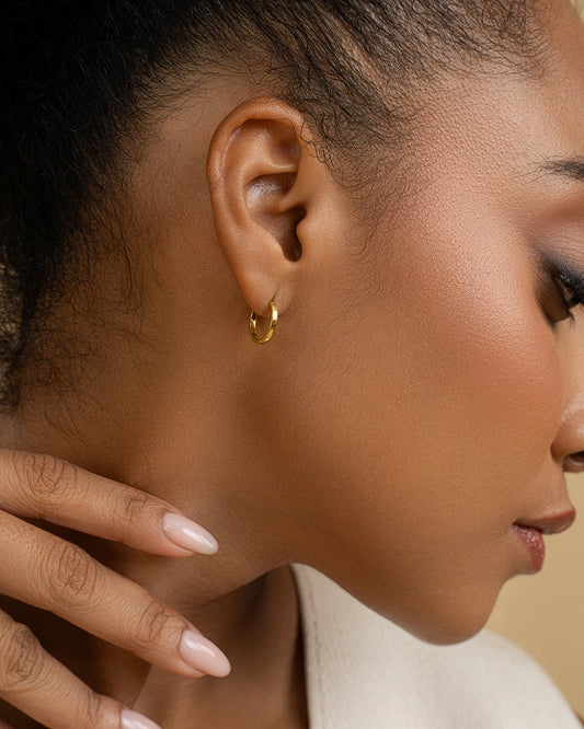 Simple Gold Plated Silver Hoops