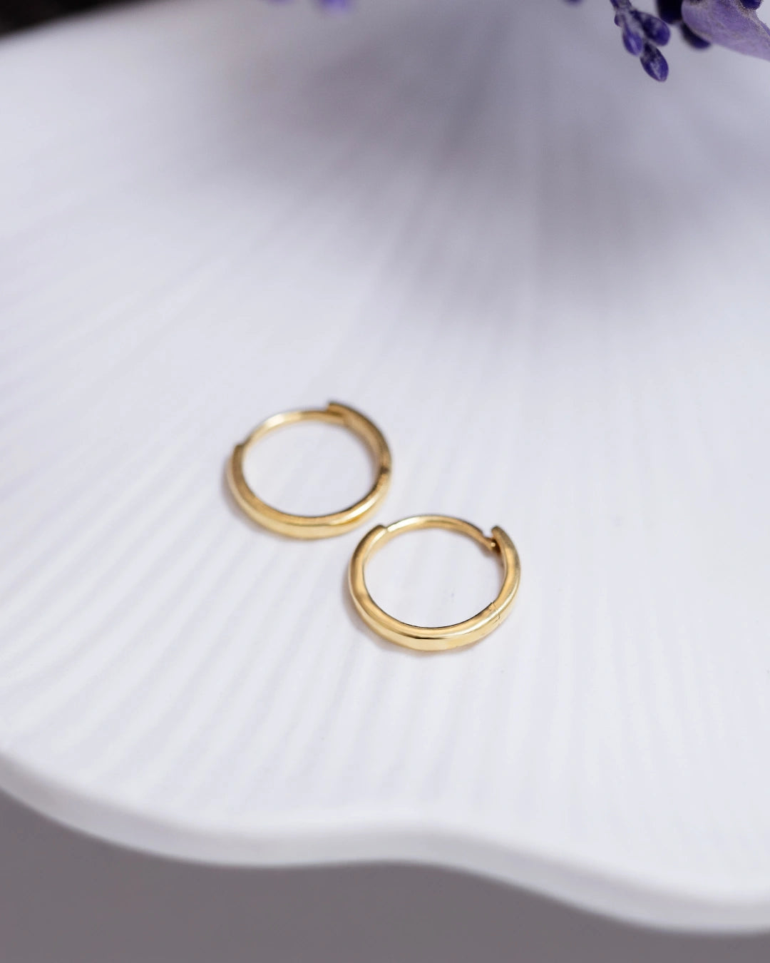 Simple Gold Plated Silver Hoops