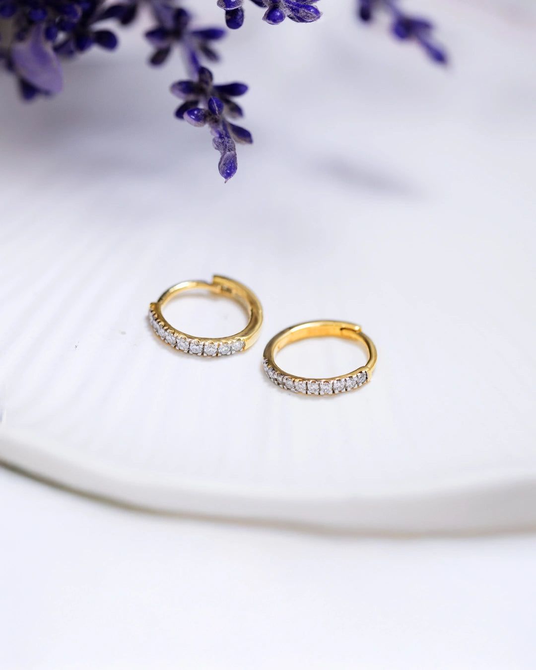 Diamond Lined Hoops
