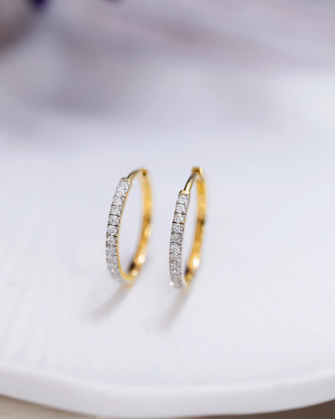 Half Diamond Hoops