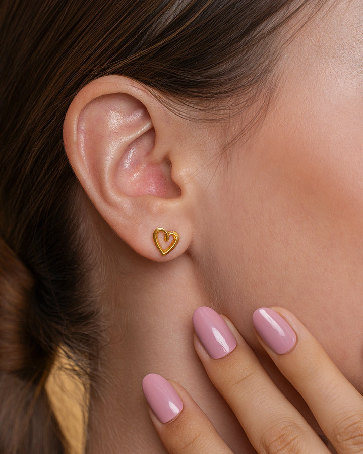 Shimmering Heart Studs