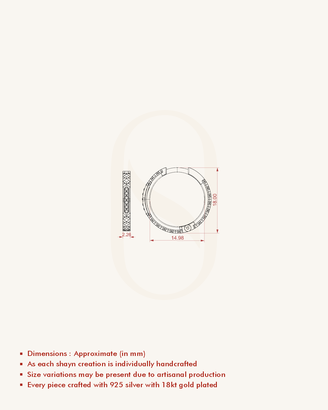 Textured Curve Hoops