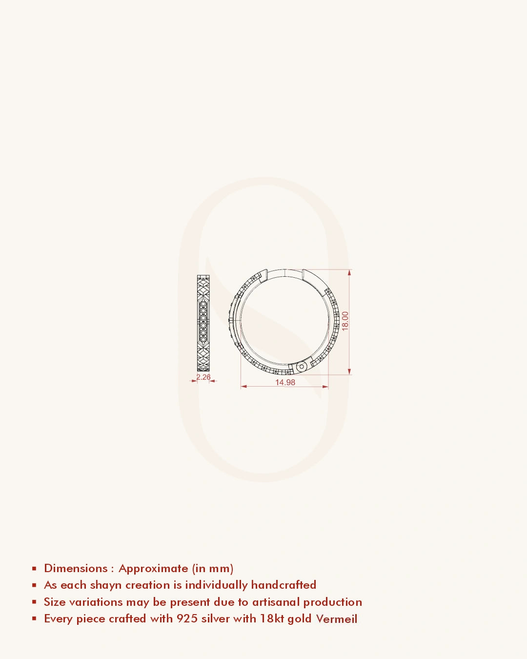 Textured Curve Hoops