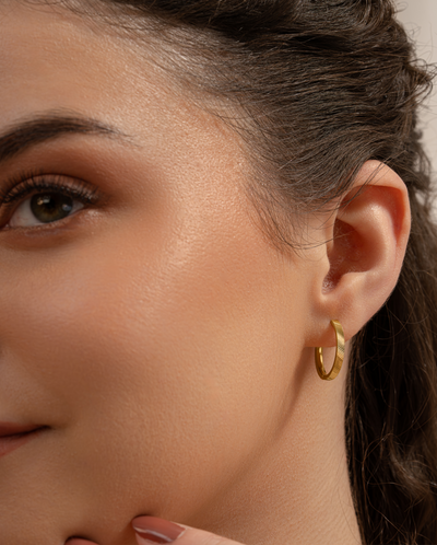Ribbed Gold Hoops