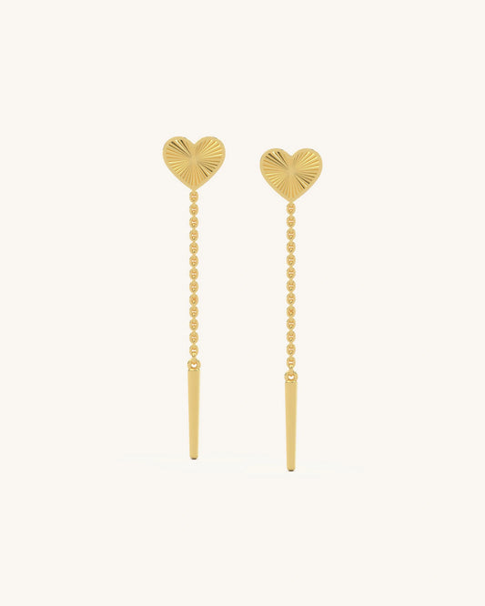 Drop Heart Earrings