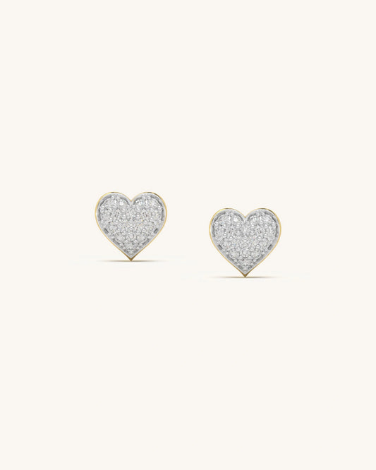 Diamond Heart Studs