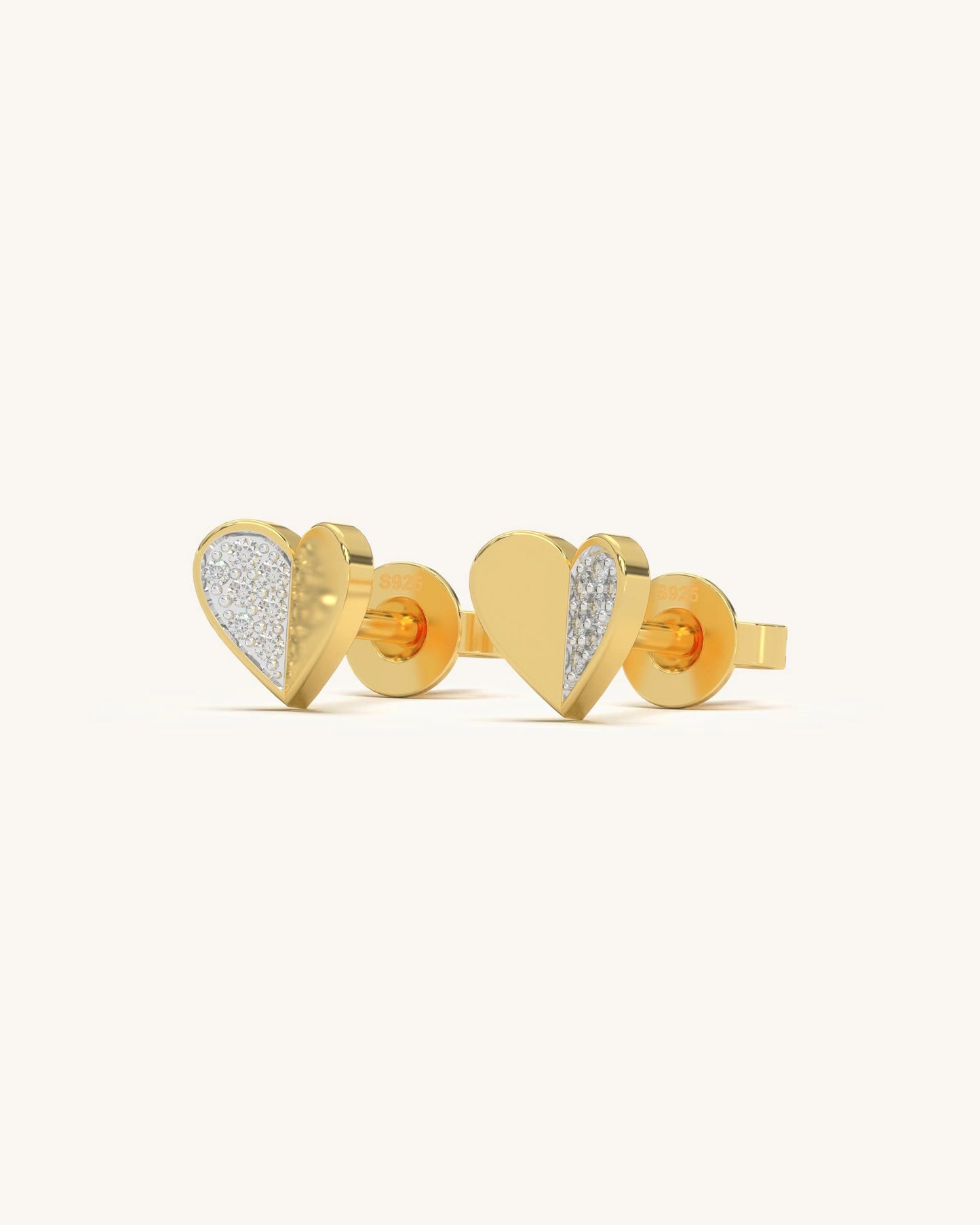 Half Diamond Studs