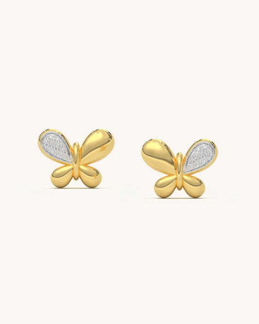 Two Tone Butterfly Earrings