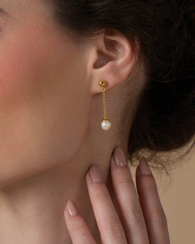 Drop Pearl Earrings