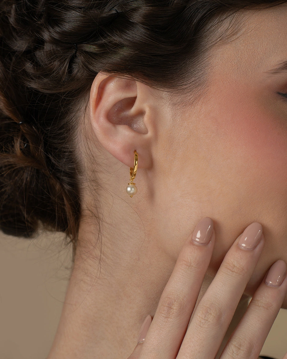 Hoop Pearl Earrings