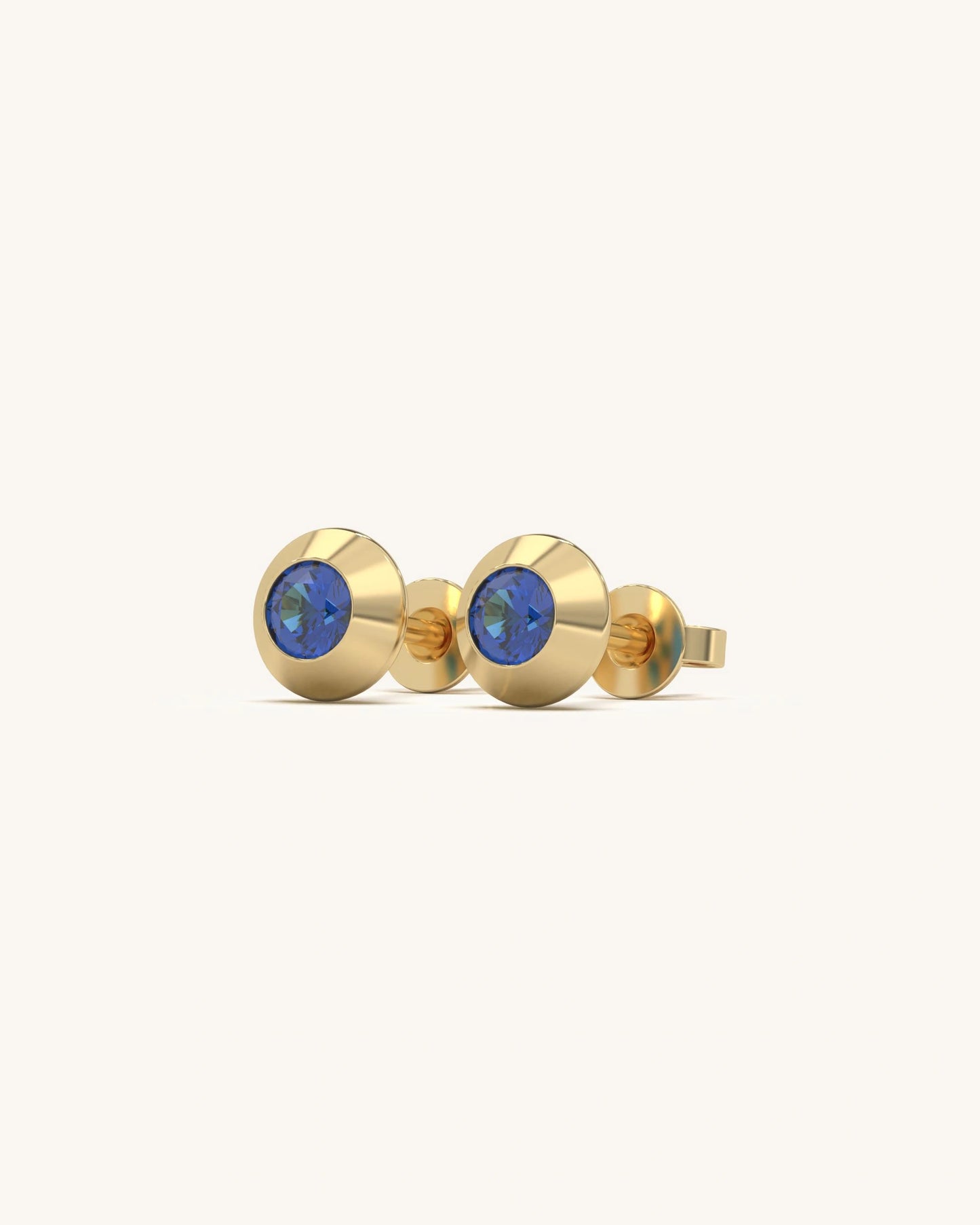 Bezel Blue Studs