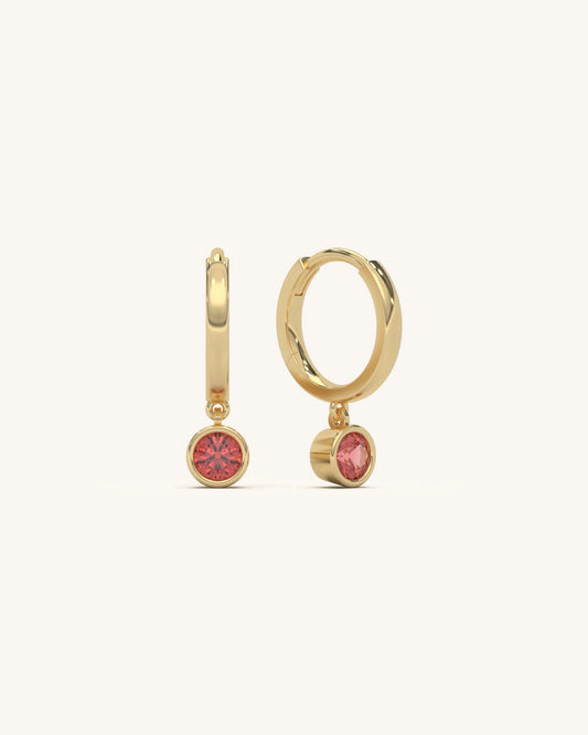 Ruby Drop Hoops