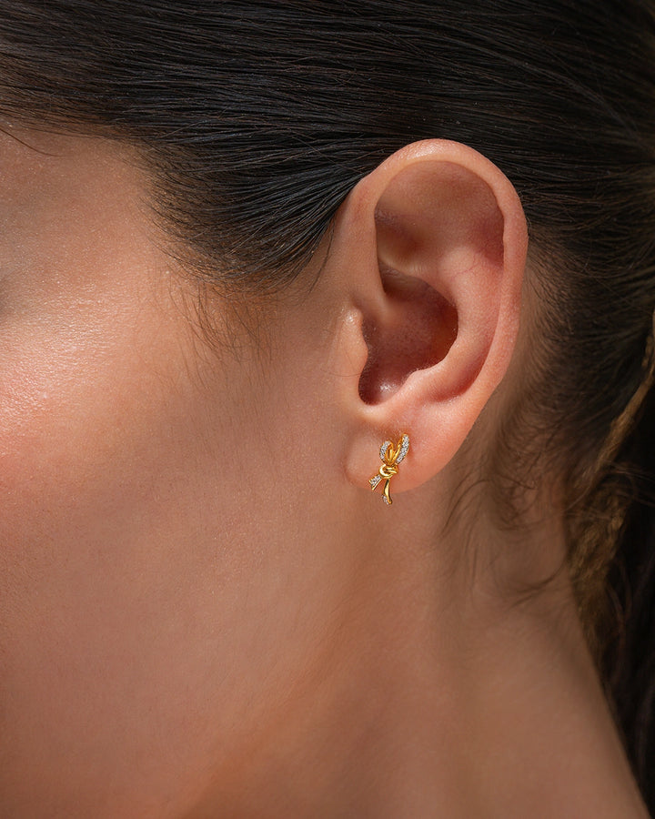 Gold Bow Earrings