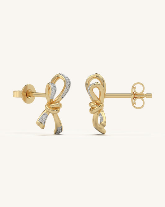 Gold Bow Earrings