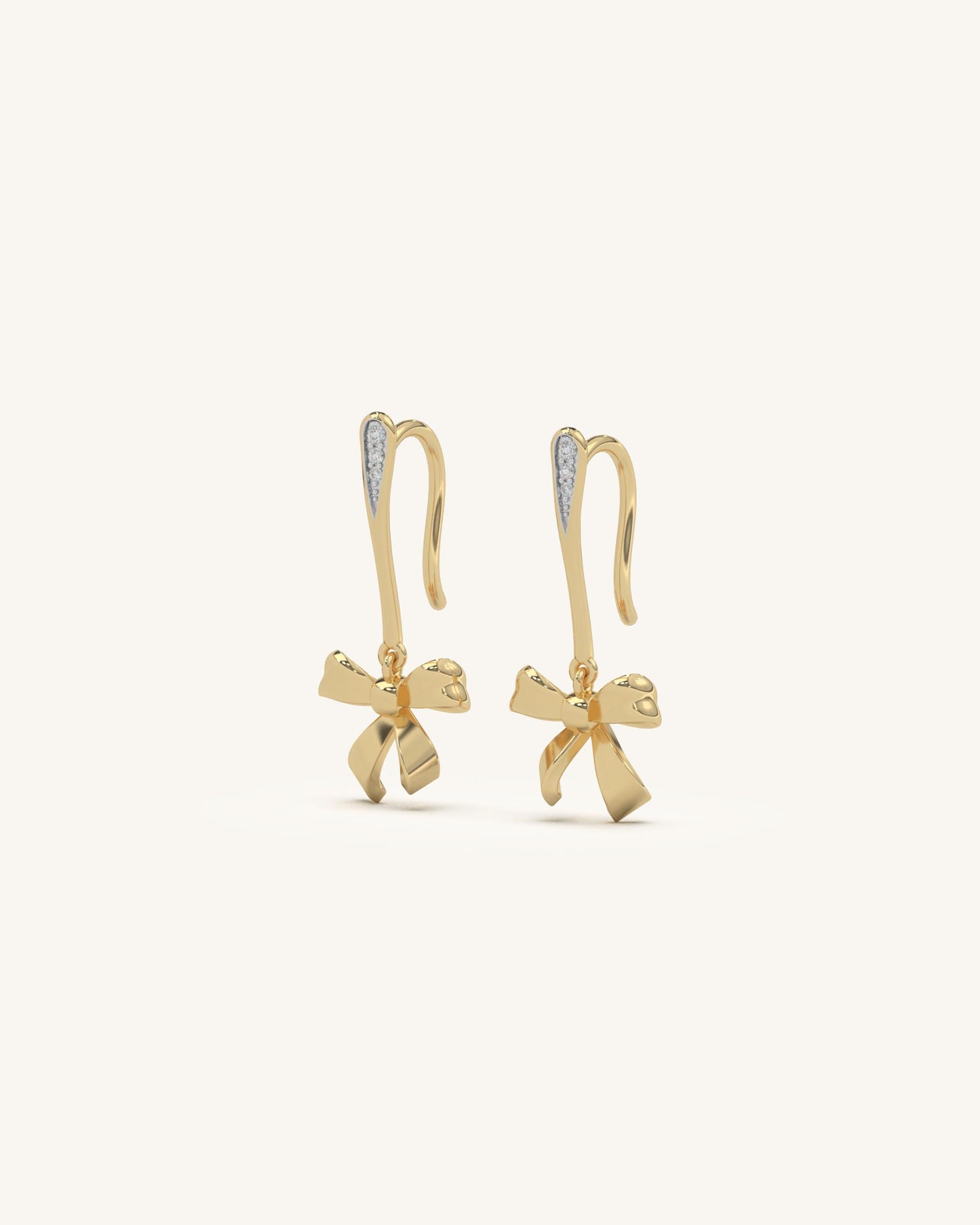 Two-Tone Bow Earrings