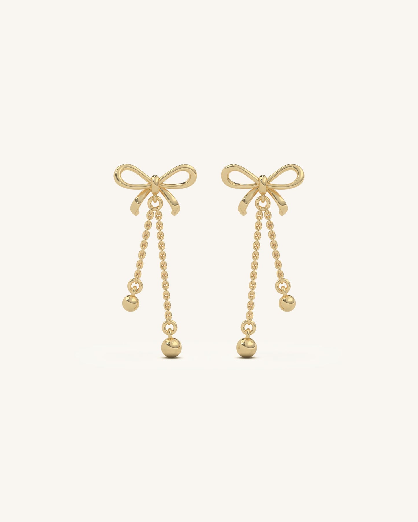 Long Bow Drop Earrings