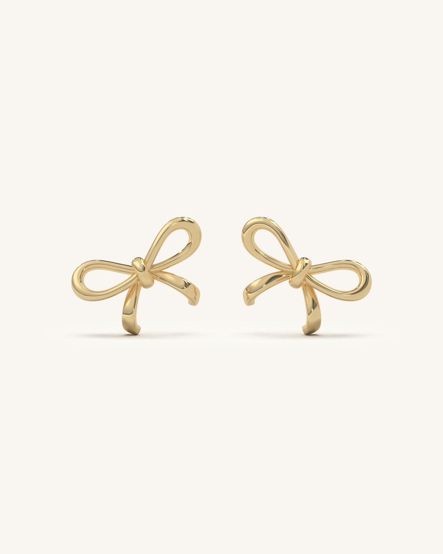 Curved Bow Drop Earrings