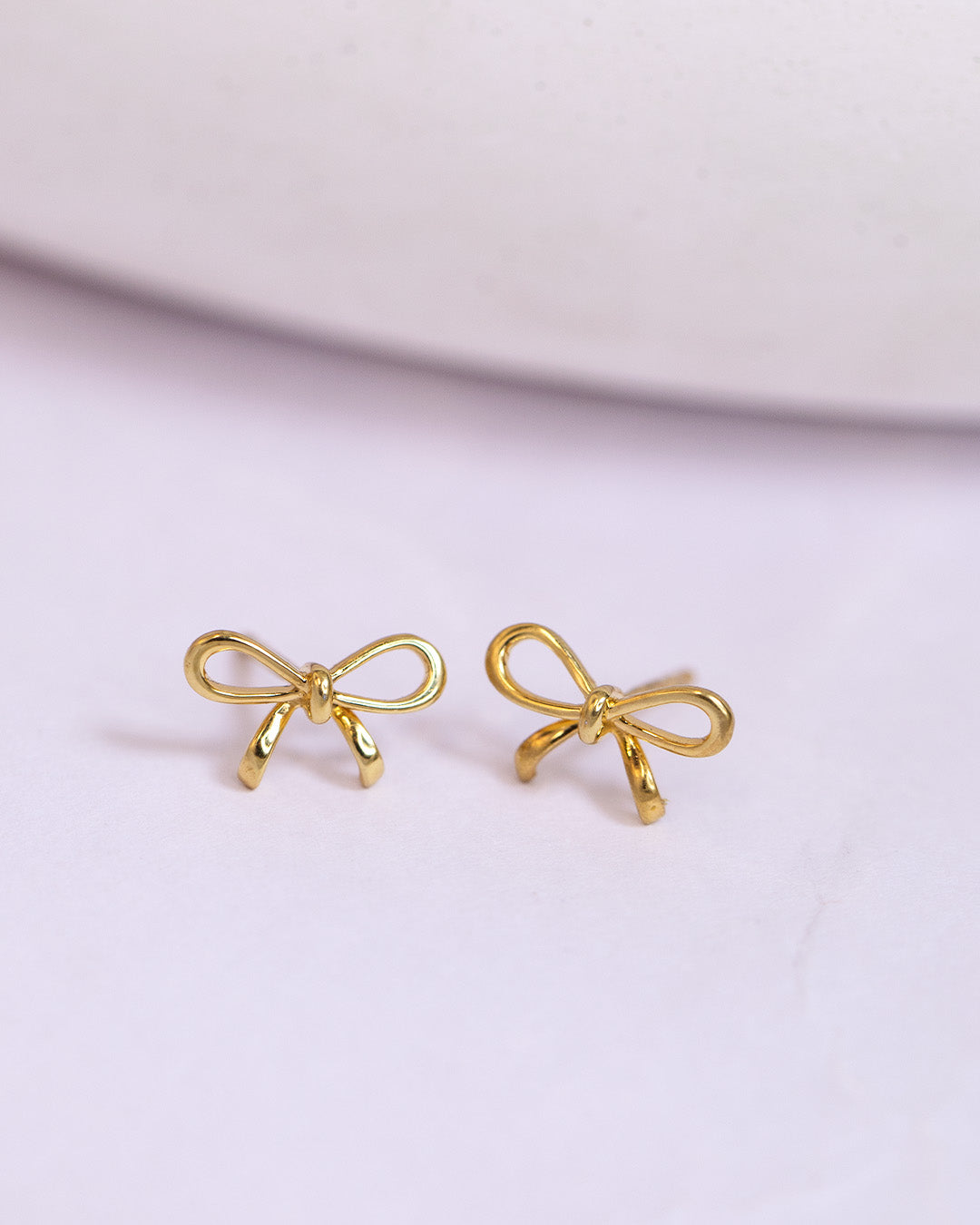 Curved Bow Drop Earrings