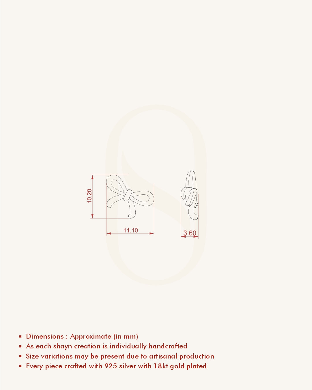 Curved Bow Drop Earrings