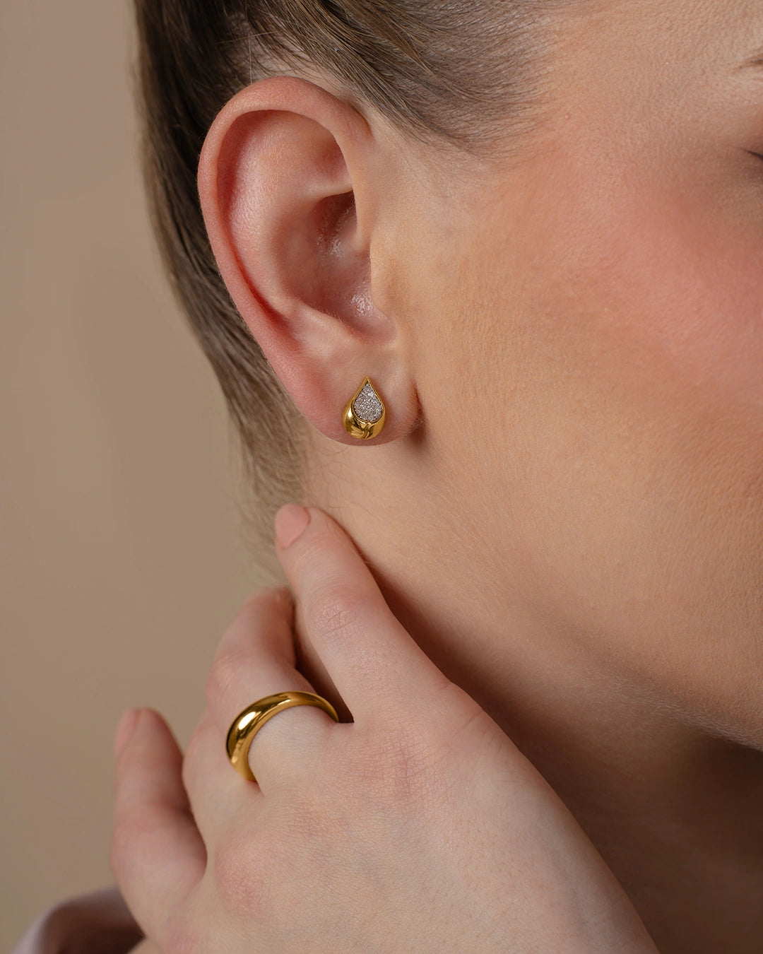 Teardrop Stud Earrings