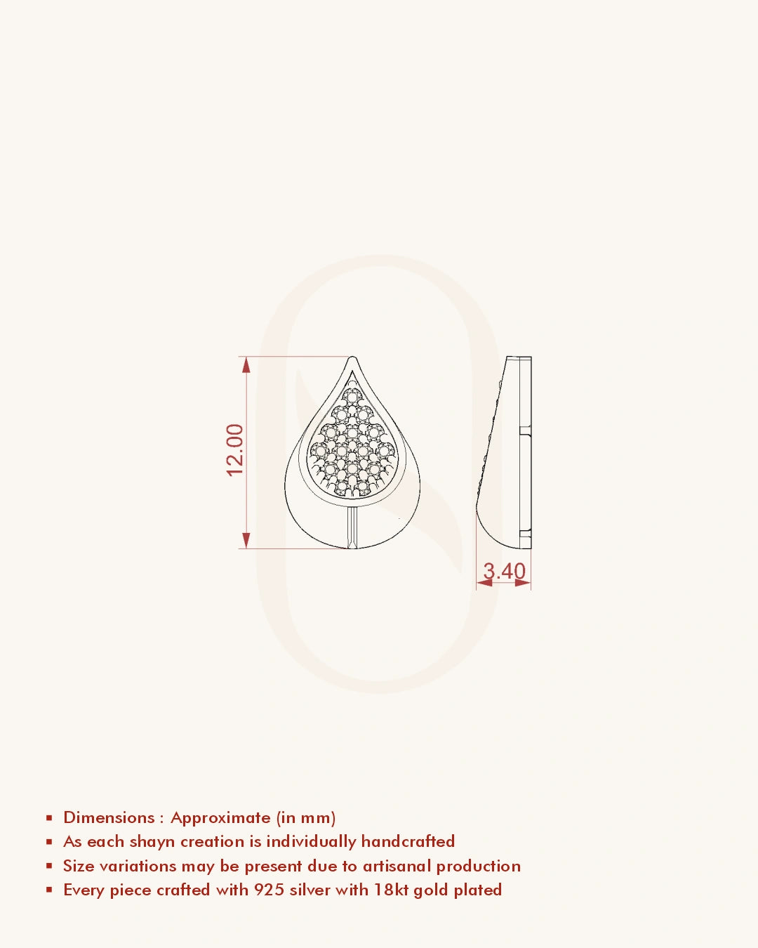 Teardrop Stud Earrings