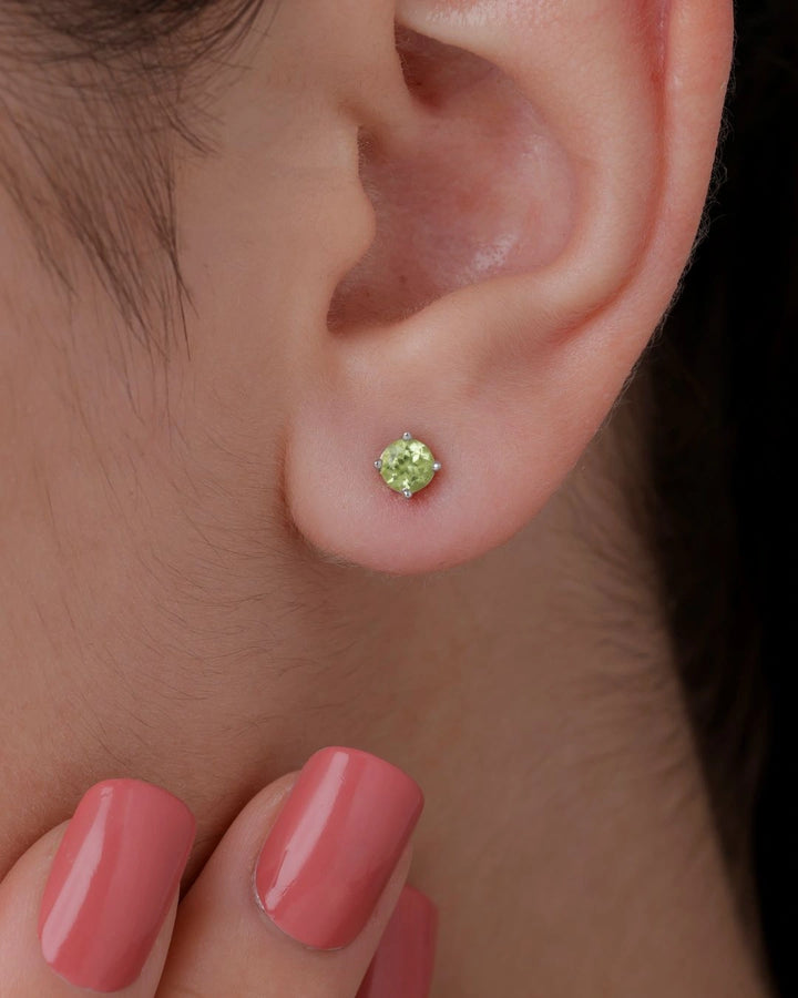 Peridot BirthMossanite Studs