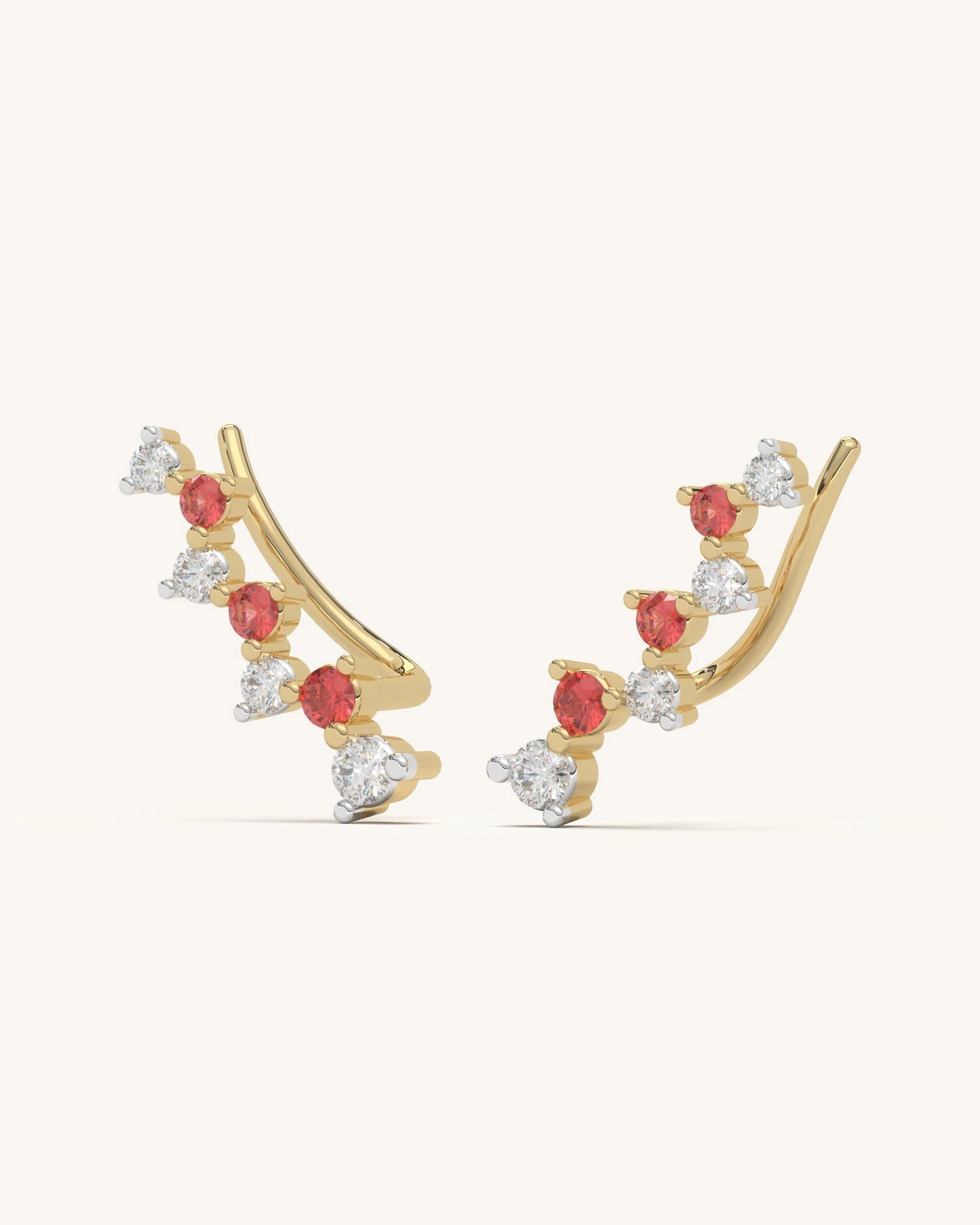 Red White Climber Earrings