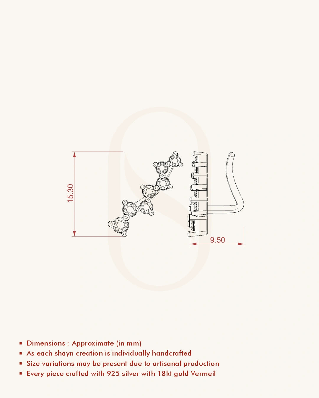 Red White Climber Earrings